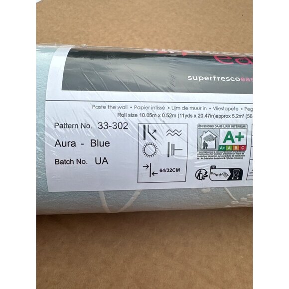 NEW Graham & Brown Aura Superfresco Blue Wallpaper 33-302 Floral Cottage Bloom - Picture 7 of 14